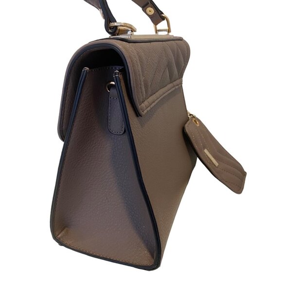 Dune London Taupe Quilted VeganLeather Handbag Chain Attached mini wallet & Gold - Picture 2 of 15